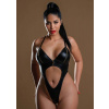 Erotické body Daring Intimates High-Waist Wetlook Bodysuit With Zippers S/M, čierne elastické body so zipsami Erotické body Daring Intimates High-Waist Wetlook Bodysuit With Zippers S/M, čierne elastické body so zipsami