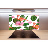 Panel do kuchyne Plameniaky a kvety 100x50 cm Panel do kuchyne Plameniaky a kvety 100x50 cm