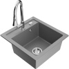 Mexen Vito žulový drez s 1 komorou a kuchynskou batériou Elia, šedý - 6503-71-670101-00 Mexen Vito žulový drez s 1 komorou a kuchynskou batériou Elia, šedý - 6503-71-670101-00