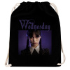 Vak na chrbát Organic s potlačou Wednesday Addams Černá UNI Vak na chrbát Organic s potlačou Wednesday Addams Černá UNI