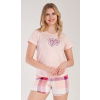 Vienetta Dámske pyžamo šortky Super girl Farba: Ružová - svetlo, Veľkosť: M Vienetta Dámske pyžamo šortky Super girl Farba: Ružová - svetlo, Veľkosť: M