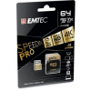 Pamäťová karta, microSDXC, 64GB, UHS-I/U3/V30/A2, 100/95 MB/s, adaptér, EMTEC Pamäťová karta, microSDXC, 64GB, UHS-I/U3/V30/A2, 100/95 MB/s, adaptér, EMTEC