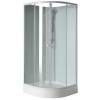 Aqualine AIGO Štvrťkruhová sprchová zástena 900x900x2040mm, biely profil, číre sklo YB93 Aqualine AIGO Štvrťkruhová sprchová zástena 900x900x2040mm, biely profil, číre sklo YB93