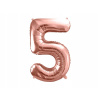 PartyDeco Fóliový balón číslo 5 ružové zlato 86 cm PartyDeco Fóliový balón číslo 5 ružové zlato 86 cm