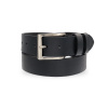Pánsky čierny kožený opasok s klasickou striebornou prackou 16633 Pánsky čierny kožený opasok s klasickou striebornou prackou 16633