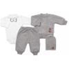 5-dielna pletená sada Baby Nellys, Boy, body, nohavice, sveter, čiapka, motýlik - šedá,68, 68 (3-6m) 5-dielna pletená sada Baby Nellys, Boy, body, nohavice, sveter, čiapka, motýlik - šedá,68, 68 (3-6m)