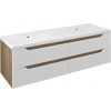 Sapho WAVE dvojumývadlová skrinka 149,7x50x47,8cm, biela/dub cuneo WA150-3025 Sapho WAVE dvojumývadlová skrinka 149,7x50x47,8cm, biela/dub cuneo WA150-3025