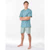 GINA Pánske krátke pyžamo z bavlny | 79188P - mesiac aqua, XL GINA Pánske krátke pyžamo z bavlny | 79188P - mesiac aqua, XL