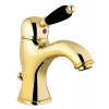 Sapho KIRKÉ BLACK stojánkova umývadlová batéria s výpusťou, biela páčka, zlato SPH KI02NZ Sapho KIRKÉ BLACK stojánkova umývadlová batéria s výpusťou, biela páčka, zlato SPH KI02NZ
