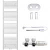 CERANO - Kúpeľňový radiátorový set Lincoln - kombinované vykurovanie, termo tyč - stredové pripojenie 50 mm - 484W - biela lesklá - 1600x500 mm CERANO - Kúpeľňový radiátorový set Lincoln - kombinované vykurovanie, termo tyč - stredové pripojenie 50 mm - 484W - biela lesklá - 1600x500 mm
