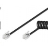 PremiumCord Kabel telefonní sluchátkový kroucený 4 žíly 2m - černý PremiumCord Kabel telefonní sluchátkový kroucený 4 žíly 2m - černý