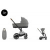 Cybex Platinum CYBEX e-Priam Set + Platinum Footmuff mirage grey 2025 chrome with brown details Cybex Platinum CYBEX e-Priam Set + Platinum Footmuff mirage grey 2025 chrome with brown details