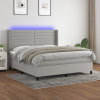 zahrada-XL Posteľ boxsping s matracom a LED bledosivá 180x200 cm látka 3138413 zahrada-XL Posteľ boxsping s matracom a LED bledosivá 180x200 cm látka 3138413