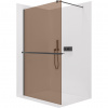CERANO - Sprchová zástena Walk-in Onyx Round Ľ/P - 8 mm + polička/držiak na uteráky - guľatá vzpera - čierna matná, bronzové sklo - 60x200 cm CERANO - Sprchová zástena Walk-in Onyx Round Ľ/P - 8 mm + polička/držiak na uteráky - guľatá vzpera - čierna matná, bronzové sklo - 60x200 cm