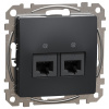 Zásuvka dát. 2xRJ45 cat.6 UTP Sedna Design antracit SDD114462 Schneider Zásuvka dát. 2xRJ45 cat.6 UTP Sedna Design antracit SDD114462 Schneider