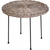 Okrúhly ratanový stolík s kovovými nohami 61*50cm 22678 Okrúhly ratanový stolík s kovovými nohami 61*50cm 22678