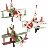 Vianočná dekorácia - 1ks Kovové lietadielko s postavičkou 6cm (40742 Christmas tree decorations airplane 6cm) Vianočná dekorácia - 1ks Kovové lietadielko s postavičkou 6cm (40742 Christmas tree decorations airplane 6cm)