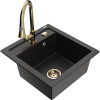 Mexen Vito 1-komorový žulový drez s kuchynskou batériou Elia, čierny/zlatý metalik - 6503-75-670101-50 Mexen Vito 1-komorový žulový drez s kuchynskou batériou Elia, čierny/zlatý metalik - 6503-75-670101-50