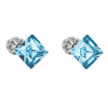Strieborné náušnice pecka s kryštálmi Swarovski modrý štvorec 31065.3 aqua Strieborné náušnice pecka s kryštálmi Swarovski modrý štvorec 31065.3 aqua