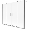 Mexen Velar Duo, 2-krídlová vaňová zástena s posuvnými dverami 170 x 150 cm, námraza, grafitový profil, 896-170-000-32-95 Mexen Velar Duo, 2-krídlová vaňová zástena s posuvnými dverami 170 x 150 cm, námraza, grafitový profil, 896-170-000-32-95