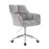 LuxuryForm DESIGN Kozmetické kreslo AMALFI VELUR na striebornej podstave s kolieskami - svetlo šedé LuxuryForm DESIGN Kozmetické kreslo AMALFI VELUR na striebornej podstave s kolieskami - svetlo šedé