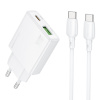 Rychlonabíjačka Borofone BN25 Wish Fast Charger (Ultra Thin) + USB-C Dual 30W dátový kábel biela Rychlonabíjačka Borofone BN25 Wish Fast Charger (Ultra Thin) + USB-C Dual 30W dátový kábel biela