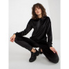 Dámska súprava velúrová s nohavicami a mikinou s kapucňou AVERI čierna Dámska súprava velúrová s nohavicami a mikinou s kapucňou AVERI čierna