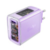 Acefast nabíjačka do steny Exploration Series A45 2x USB-C USB GaN PD65W rýchle nabíjanie fialová Acefast nabíjačka do steny Exploration Series A45 2x USB-C USB GaN PD65W rýchle nabíjanie fialová