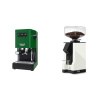 Gaggia Classic E24, green + Eureka Mignon Silenzio 55, BL white Gaggia Classic E24, green + Eureka Mignon Silenzio 55, BL white