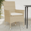 Záhradné stoličky s podložkami 2 ks béžové polyratan-ForU-368113