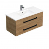 Swiss aqua technologies Koupelnová skříňka s černou úchytkou a umyvadlem SAT Cube Way 100x53x46 cm dub Hickory mat CUBE46C1002DHMOD Swiss aqua technologies Koupelnová skříňka s černou úchytkou a umyvadlem SAT Cube Way 100x53x46 cm dub Hickory mat CUBE46C1002DHMOD