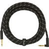 Fender Deluxe Series Instrument Cable, Straight/Angle, 15' Black Tweed Fender Deluxe Series Instrument Cable, Straight/Angle, 15' Black Tweed