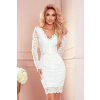 Ecru čipkové šaty s výstrihom CLAUDIO 170-11 M Ecru čipkové šaty s výstrihom CLAUDIO 170-11 M