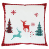 Vianočný dekoračný vankúšik Stromčeky a soby, 45x45 cm Vianočný dekoračný vankúšik Stromčeky a soby, 45x45 cm