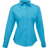 Premier | PR300, Popelínová blúzka s dl. rukávom, modrá Turquoise, 16_XL Premier | PR300, Popelínová blúzka s dl. rukávom, modrá Turquoise, 16_XL