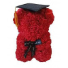 Macko z ruží červený 25 cm + darčekový box Macko z ruží červený 25 cm + darčekový box