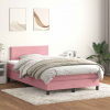 Box spring postel s matrací a LED růžová 120x220 cm samet 3316736 Box spring postel s matrací a LED růžová 120x220 cm samet 3316736