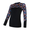 SENSOR MERINO IMPRESS dámske tričko s dlhým rukávom čierna/floral Veľkosť: S SENSOR MERINO IMPRESS dámske tričko s dlhým rukávom čierna/floral Veľkosť: S