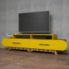 TV stolík Flora - Walnut, Yellow TV stolík Flora - Walnut, Yellow
