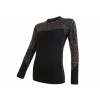 SENSOR MERINO IMPRESS dámske tričko dlhý rukáv, čierna/vzor, v. S SENSOR MERINO IMPRESS dámske tričko dlhý rukáv, čierna/vzor, v. S