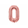 PartyDeco Fóliový balón číslo 0 ružové zlato 86 cm PartyDeco Fóliový balón číslo 0 ružové zlato 86 cm