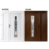 Dvojkrídlové vchodove dvere plastové Soft Hana Inox+Panel Plný, Zlatý dub/Biela, 130x200 cm, pravé