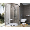 RAVAK PSKK3-100 Štvrťkruhový sprchovací kút trojdielny biely/biely + transparent •, 376AA101Z1