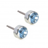 Nealergénne náušnice z lekárskeho titánu okrúhle 5 mm modrý krištáľ Nealergénne náušnice z lekárskeho titánu okrúhle 5 mm modrý krištáľ