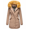 Marikoo Karmaa dámska zimná bunda s kapucňou, taupe XXL