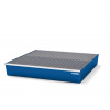 Záchytná vaňa z ocele pre 4 sudy à 200 l, 1240 x 1210 x 330 mm, nízka, mrežový rošt Záchytná vaňa z ocele pre 4 sudy à 200 l, 1240 x 1210 x 330 mm, nízka, mrežový rošt