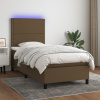 Box spring postel s matrací a LED tmavě hnědá 90x200 cm textil 3134768 Box spring postel s matrací a LED tmavě hnědá 90x200 cm textil 3134768