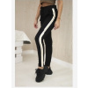 Bavlnené nohavice so zlatým prúžkom čierny Bavlnené nohavice so zlatým prúžkom čierny