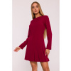 M872 Dress with inverted pleats - maroon bordó XL M872 Dress with inverted pleats - maroon bordó XL