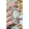 Koženkový štítok Origami rybka Laser koženka: Bielo zlatá Koženkový štítok Origami rybka Laser koženka: Bielo zlatá